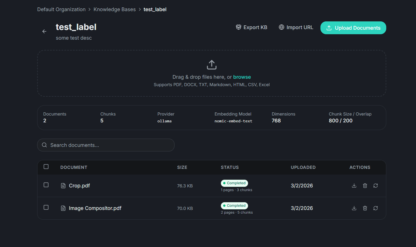 Knowledge Base Management Interface