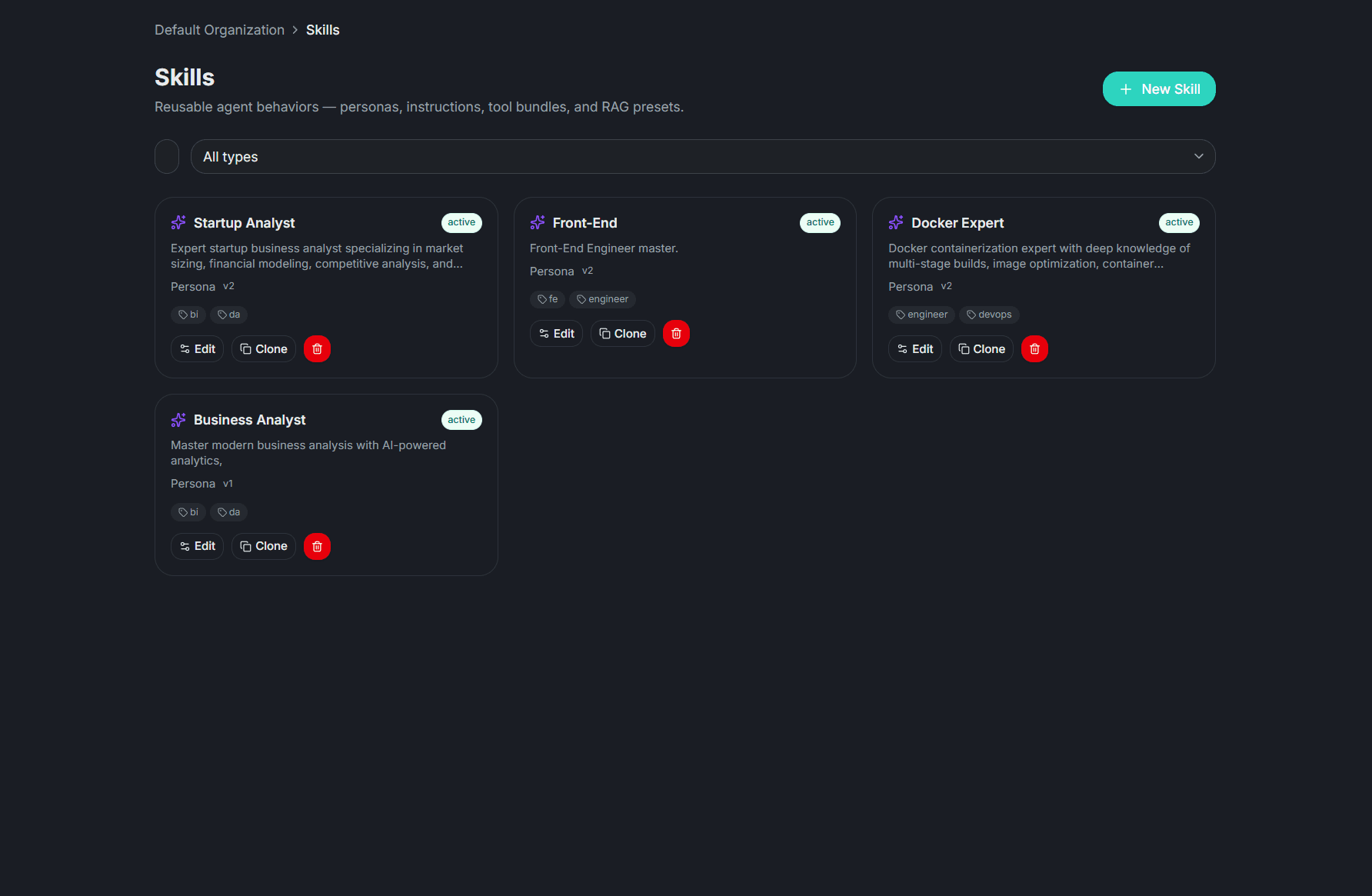 Skills & Tools Configuration